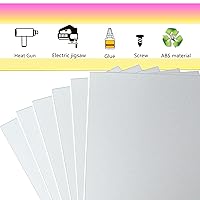 Vista 7 de Hojas de plástico ABS blanco: 0.060 pulgadas de grosor, 12 x 12 pulgadas, paquete de 6 para corte láser y moldeables