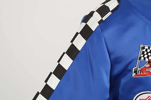 Miniatura 7 de LMYOVE Disfraz de piloto de coche de carreras para niños y niñas, disfraz de Halloween, disfraz de corredor y gorra de coche para niños de 3 a 9 años