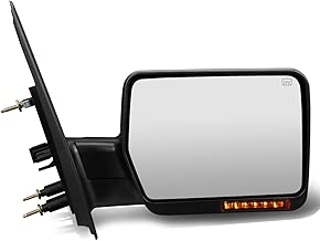 For Ford F150 Black Powered + Heated Manual Foldable Side Towing Mirror w/LED Turn Signal (Right/Passenger) - coolthings.us
