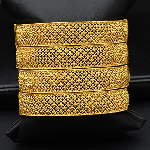 Indian Bollywood Ladies Gold Bangles Dubai Exotic 24K Gold Plated Bridal Wedding Prom Jewelry4
