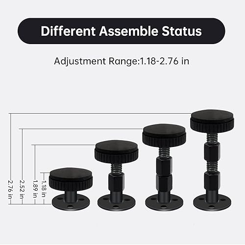 Miniatura 6 de LveSunny 4PCS Headboard Stoppers Black Adjustable Bed Frame Anti-Shake Tool for Wall Beds Sofas No Creaking Protect The Wall from Banging Easy to