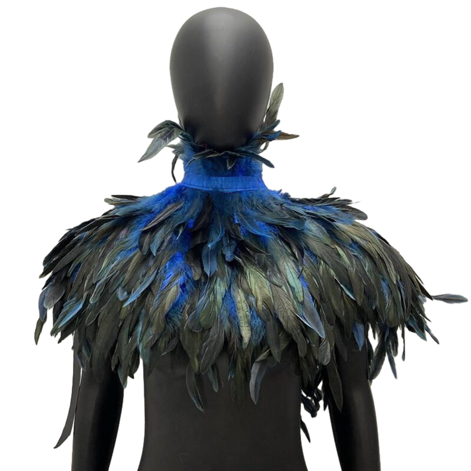 Mantello gotico con piume per adulti donne scialle festa a tema costume festival musicale vestire collo sciarpe da donna sciarpa collo accessorio per feste di Halloween