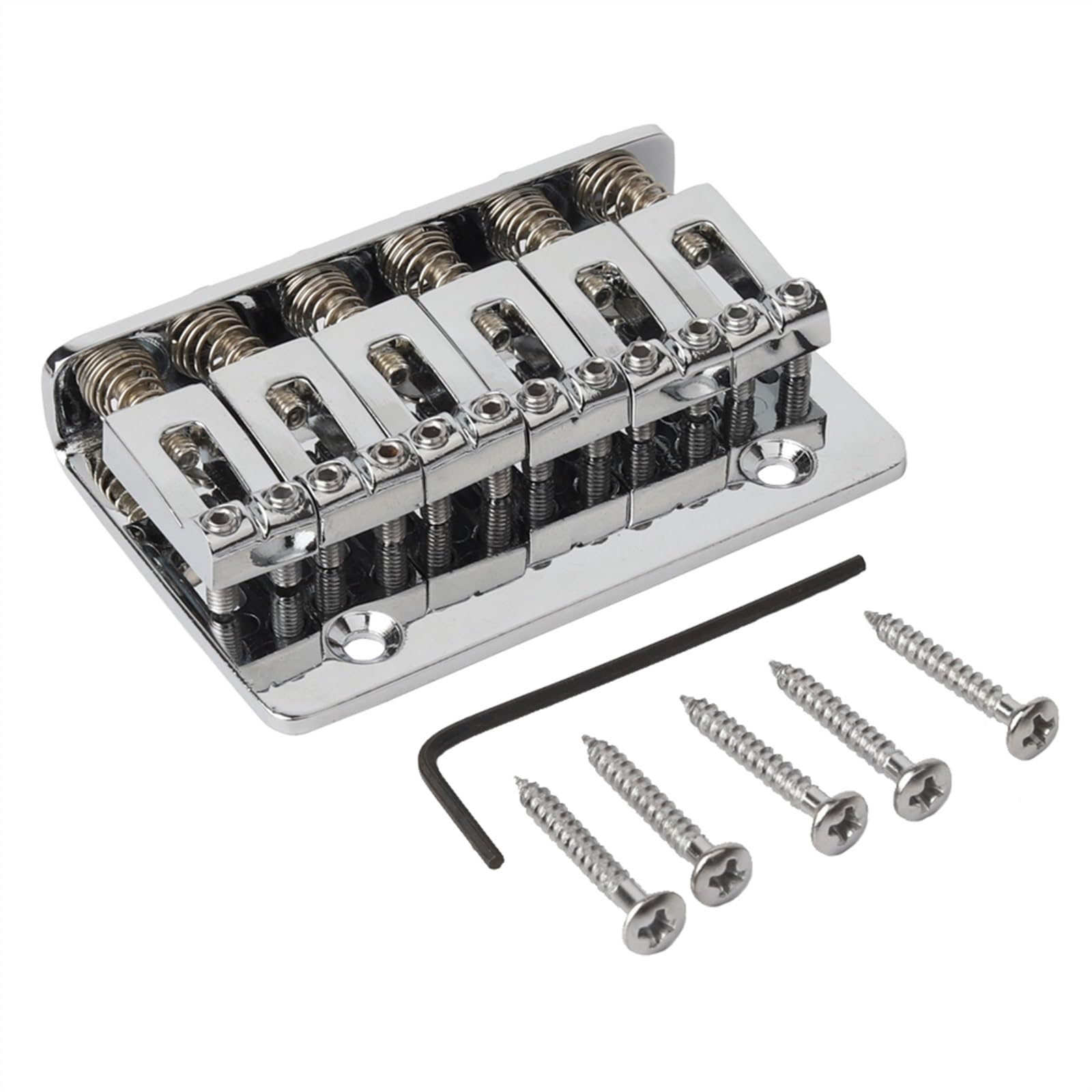 Juego De Puente Para Guitarra Eléctrica Puente De Montura Rígida Fija De Metal, Pieza Trasera De Guitarra De Carga Superior (Color : Silver)