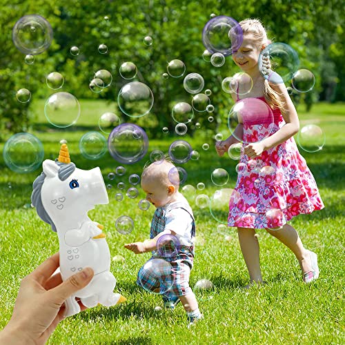 Joyin Unicorn Bubble Wands With Music And Light, Bubble Gun With Bubble Solution, Party Favors, Bubble Wand Maker Machine Blower, Summer Toy, Indoor & Outdoor Activity, Gifts #TOP7