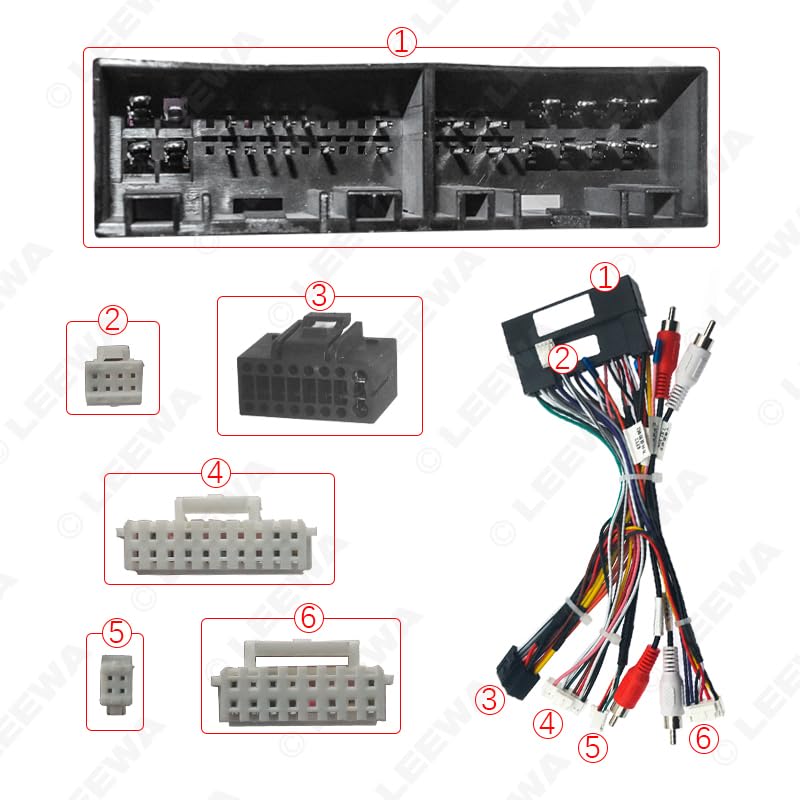 Car for Audio 16PIN DVD Player Power Calbe Adapter with 2 Canbus Boxes for Hyundai IX35 Sonata 8 Santafe Kia K3 Wiring Harness - (Color Name: 2pc CANBUS Box)