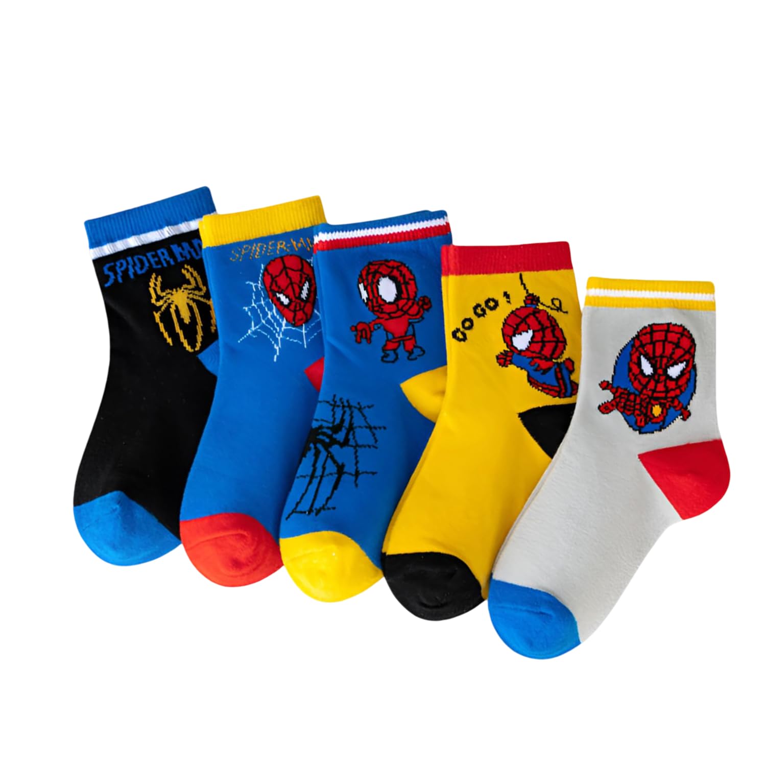 5 Pairs Kids Cotton Ankle Socks, Cute Cartoon Design, Colorful Soft Breathable Socks for Boys & Girls, Suitable for 6-8 Years-image-40