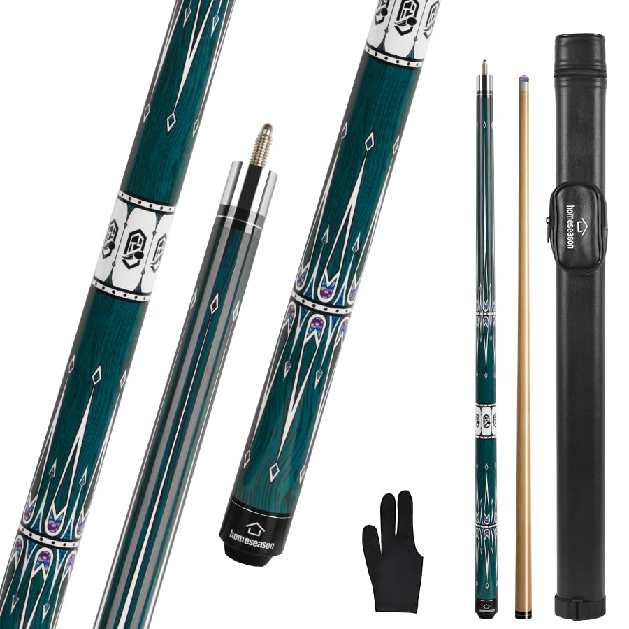 'HomeSeason Pool Cue Stick 57'' Billiard Cue Sticks Professional Low Deflection Pool Sticks'