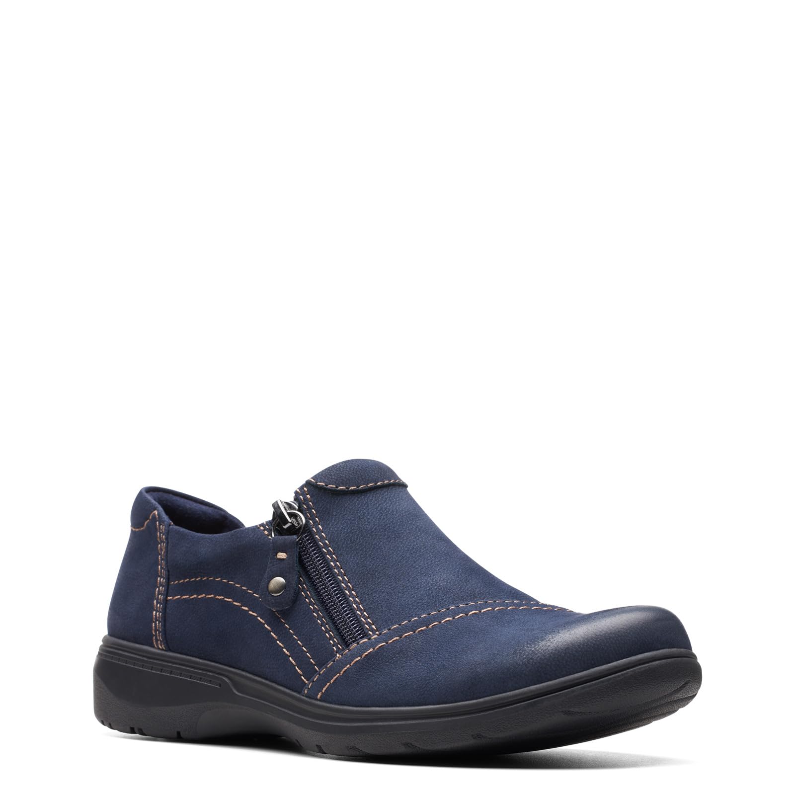 Clarks Women's Carleigh Ray Oxford, Navy Nubuck, 9