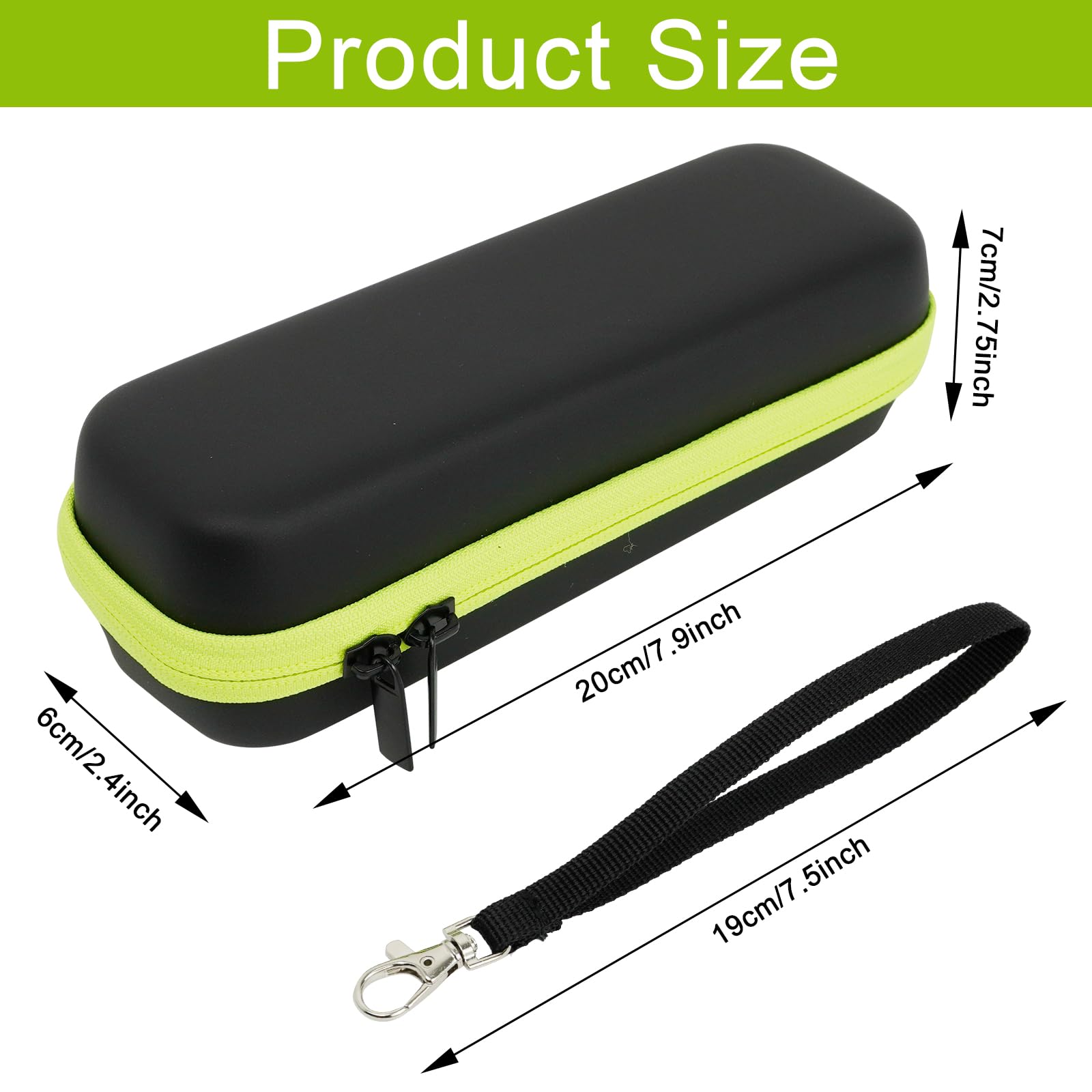 Custodia protettiva per rasoio elettrico Philips OneBlade QP2734/QP2724/QP6551 e OneBlade Pro 360, custodia impermeabile, custodia da viaggio per rasoio e accessori (verde/nero)