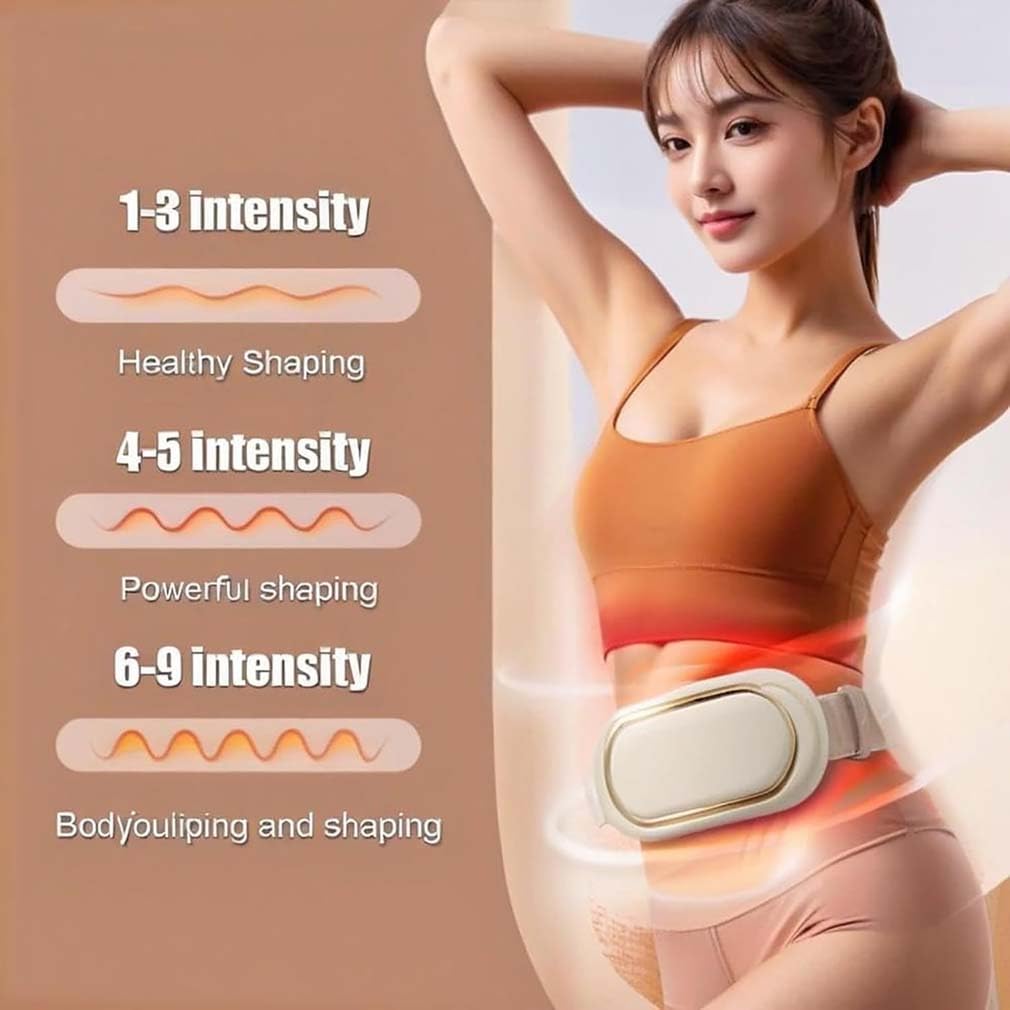 LUCKKY Rechargeable Lazy Abdominal Slimming Machine, Bauchmuskeltrainer elektrisch, Massage Schlankheitsgürtel, Tragbares Heizgürtel Wärmegürtel mit 3-Wärmestufen, 6 Modi & 9 Intensitäten