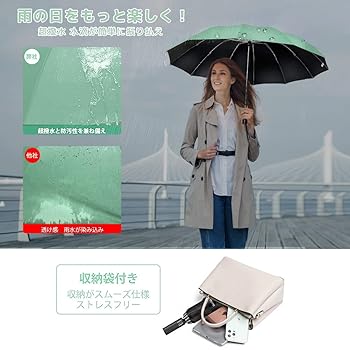 Amazon | EOCOYAR 折りたたみ傘 大号10本骨 500g 重型 防風