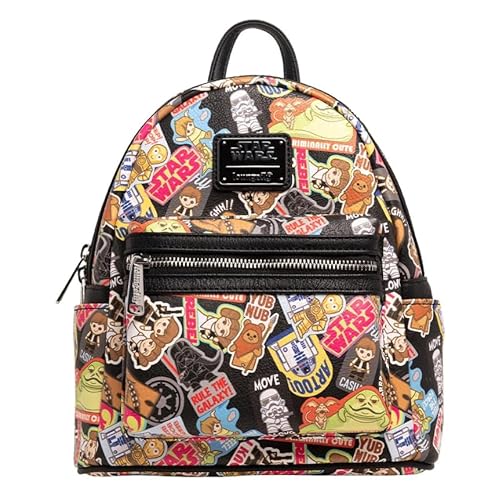 Loungefly Star Wars Kawaii Sticker Allover Print Double Strap Shoulder Bag Purse