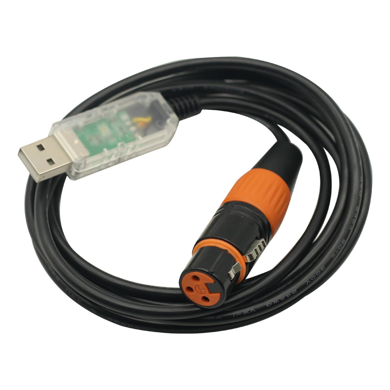 Cable adaptador de interfaz USB a DMX para PC DMX512, regulador de intensidad FT232 RS485 DMX, cable de conversión de señal USB para DMXControl ArtNet MagicQ QLC FREESTYLER, cable convertidor serie