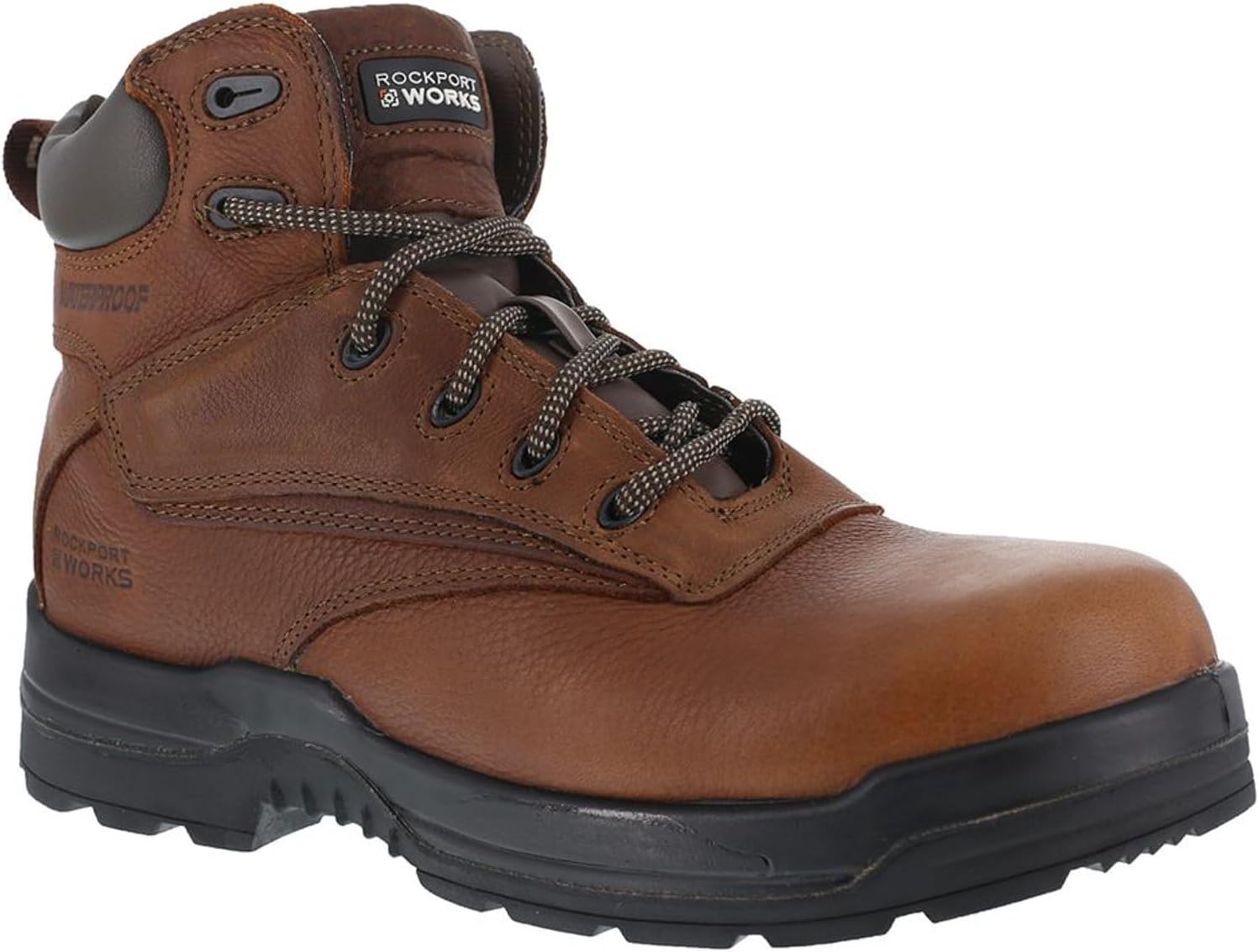 Rockport Works Men's More Energy Comp Toe 6" Work Boot Waterproof Brown
