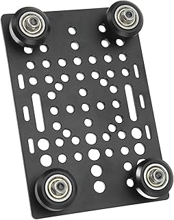 Gantry Plate, Wide Usage Replacement Gantry Board High Strength Wear Resistant for Milling Machine(Board with 4 Plastic Pulleys and Bearings)