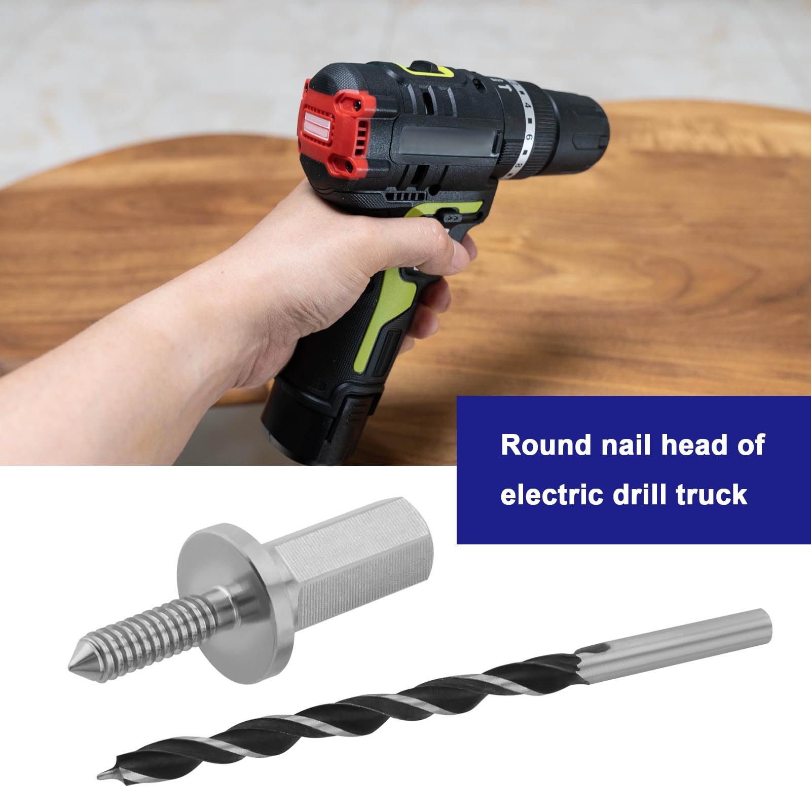 YINETTECH 2 Pieces Stainless Steel Dowel Maker Accessories for Electric Drill Dowel Pin Setscrews Round Rod Auxiliary Tool (Silver) - Image 2