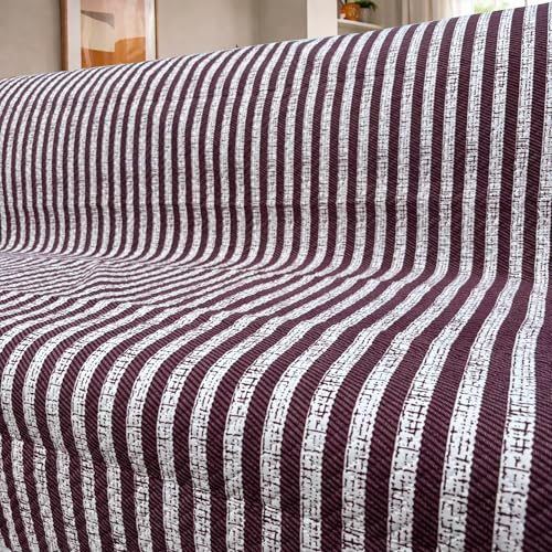 Image of Homerz Premium 3 Seater Quilted Reversible Sofa Cover Mat with Pocket Arms | Polyester Blend 350 GSM Full Coverage & Back Belt for Stability (Azurea, 3 Seater)