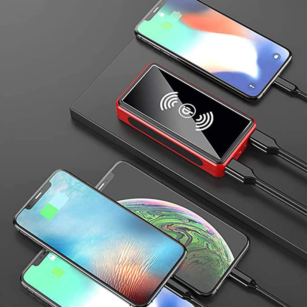 Cargador Solar, 100000Mah Power Bank Portátil Inalámbrico con 4 Outputs Power Bank con USB C Carga Rápida para 99% De Los Dispositivos USB del Mercado,100000Mah,50000mAh