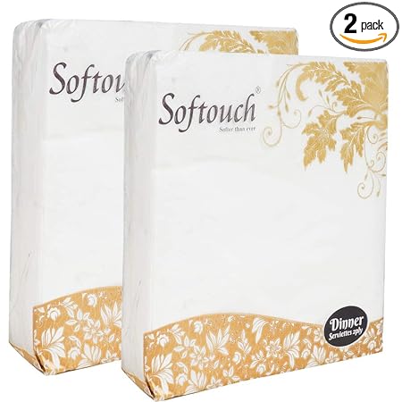 SofTouch 2 Ply Tissue paper Napkin 40x40 cm 50 Pcs each-Set of 2 (Multicolor)