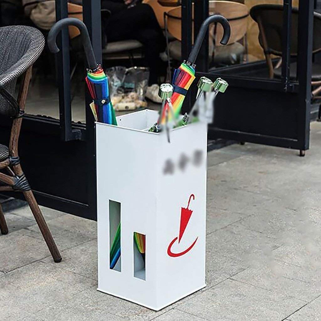 Porte-parapluie fer forgé blanc bâton de marche boîte rangement