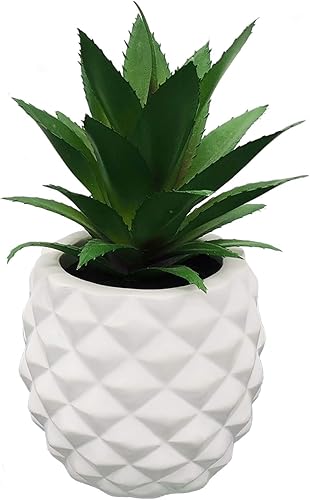 Miniatura 1 de Planta falsa de piña artificial suculenta en maceta de resina para decoración del hogar y la oficina (oro rosa)