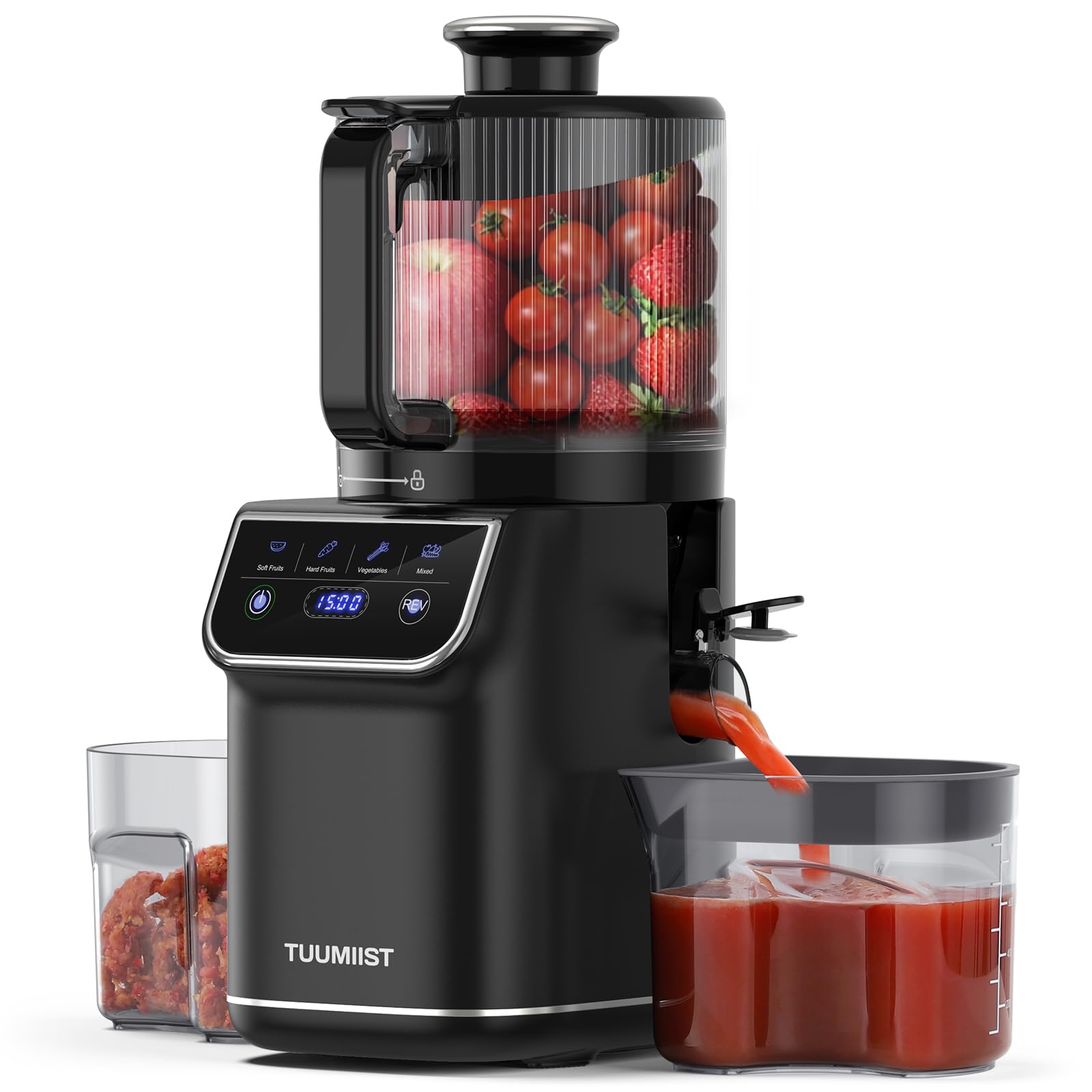 TUUMIIST 100oz cold press juicer with touchscreen and wide chute