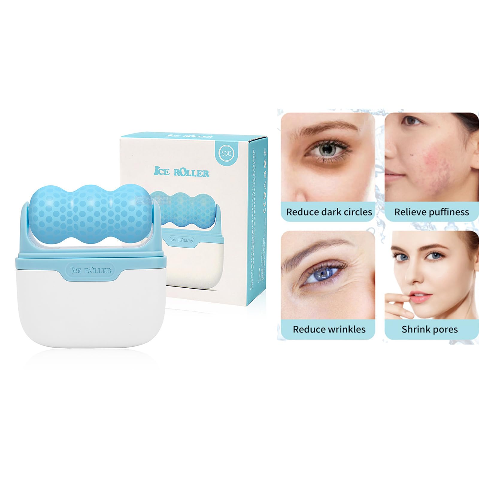 NGCG Travel Ice Rollers for Face Ice Face Rollers Tools Ice Face Rollers Eyes Puffiness Cold Massage Face Rollers Face Rollers Tool Cooling Sensation Blood Circulations, Blue