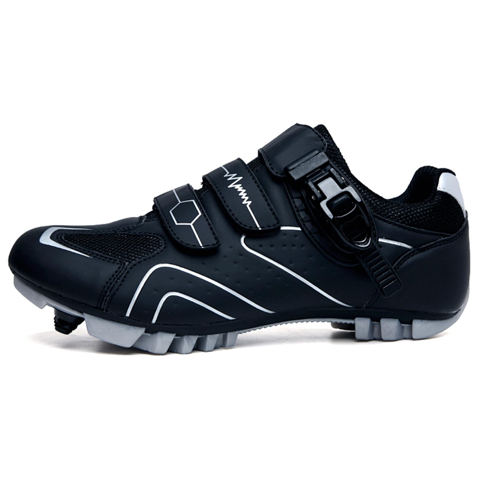 NGARY Fahrradschuhe MTB Herren, Mountainbike Schuhe kompatibel mit SPD 2 Schrauben mit Cleats, Unisex Radsportschuhe Draussen