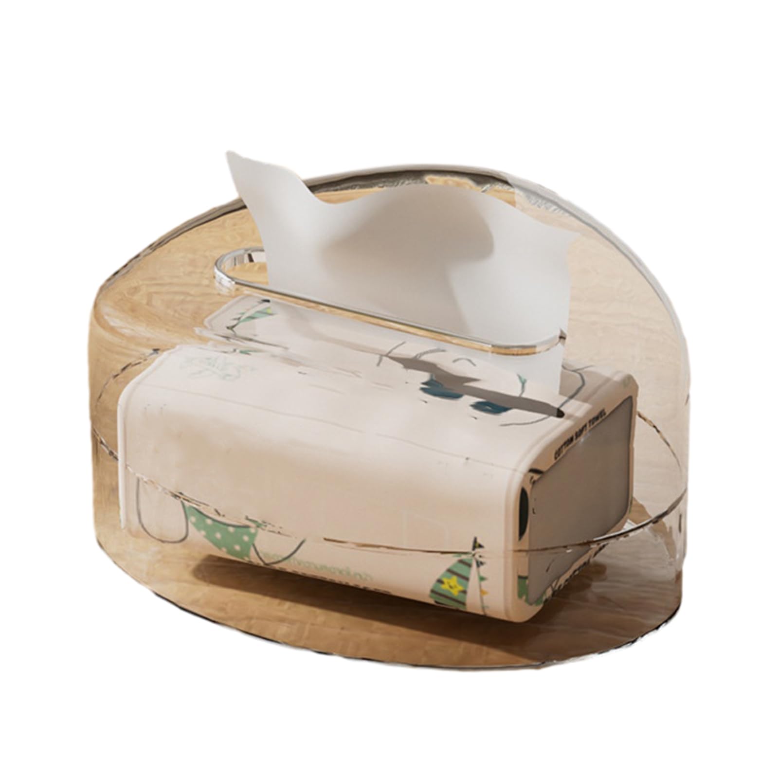Glifora Tissue Box Cover with Rounded Corners - Tissue Box Holder with Spring Support, Tissue Dispenser for Home, Living Room, Bedroom and Office Use