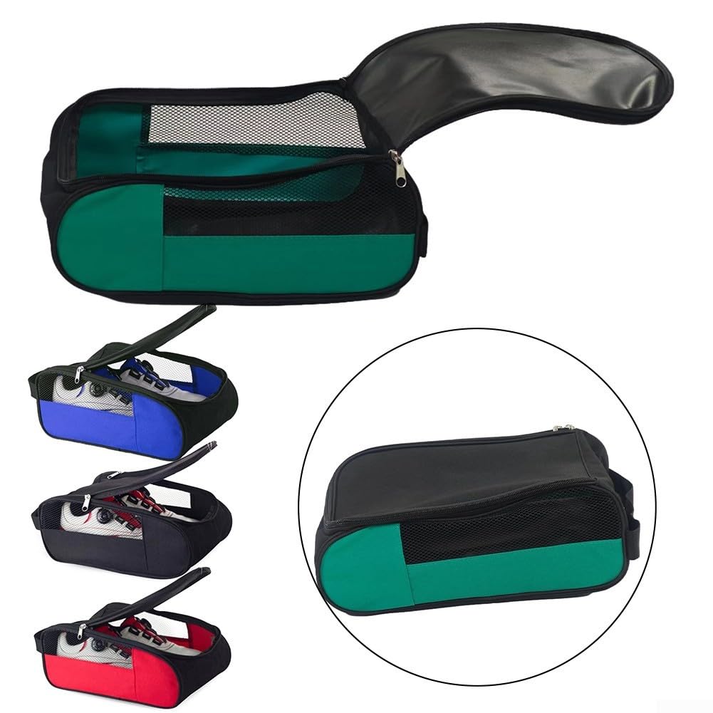 Bolsa de viaje para zapatos de golf, portátil, impermeable y resistente al polvo, funda de tela Oxford (negro)