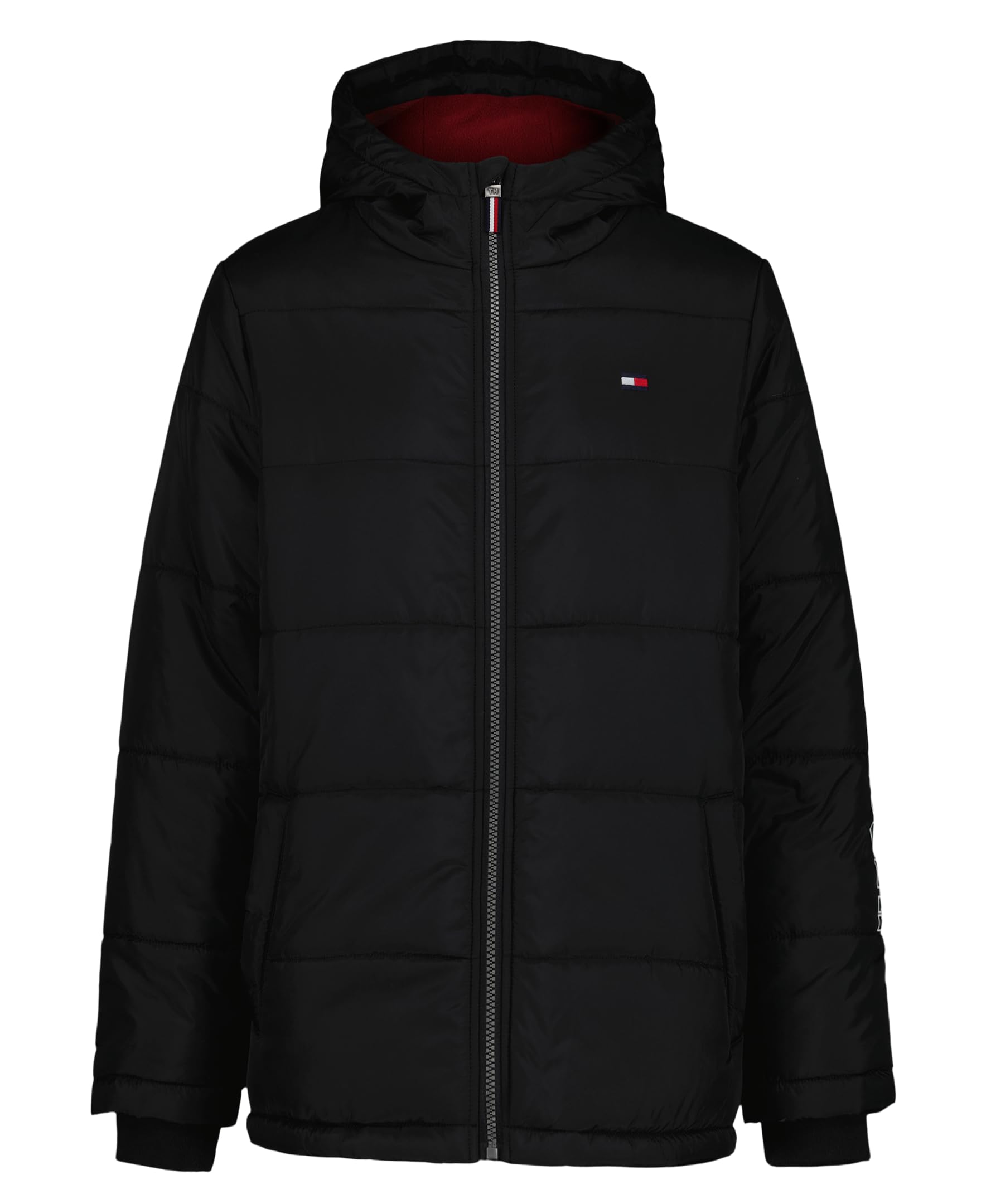 Boys' Heavyweight Hooded Polar Fleece Lined Puffer Jacket