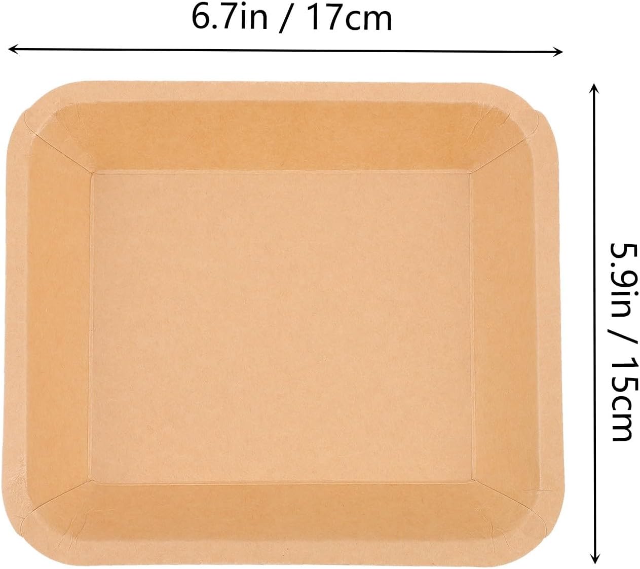 Abaodam Disposable Food Plates 25Pcs Kraft Paper Thickened Waterproof Oilproof Snack Packing Trays 17X15X3Cm for Fried Chips Takeout Party Outdoor Use image 2