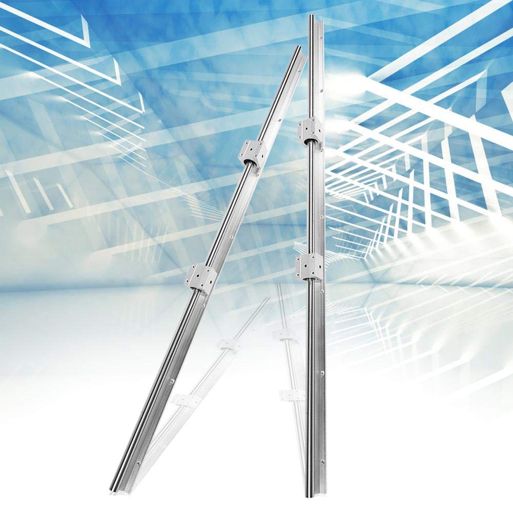2Pcs SBR16-1000mm Axe de rail de glissière linéaire + 4Pcs SBR16UU Baring Slide Block en acier à haute teneur en carbone + alliage d'aluminium