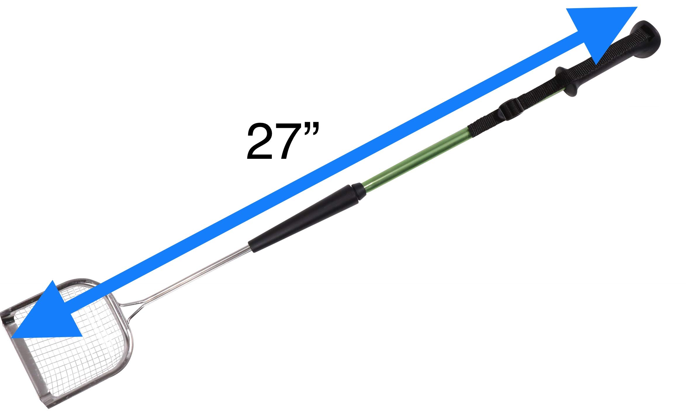 Sand Dipper Pelle à litière carrée en acier inoxydable à long manche pour chat - Portée 68,6 cm (junior)