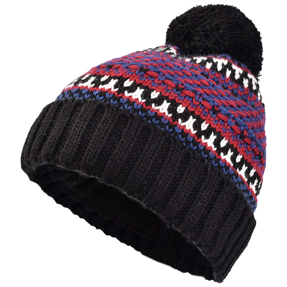 Gorro de Invierno para Mujer y niña, Gorro de Punto con pompón, Gorro de esquí y Snowboard, Gorro Liso con puños Household faucets