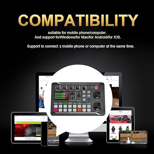 Miniatura 4 de Tablero de sonidos, tablero de efectos de sonido, placa mezcladora de sonido, tarjeta de sonido compatible con Bluetooth con múltiples efectos de