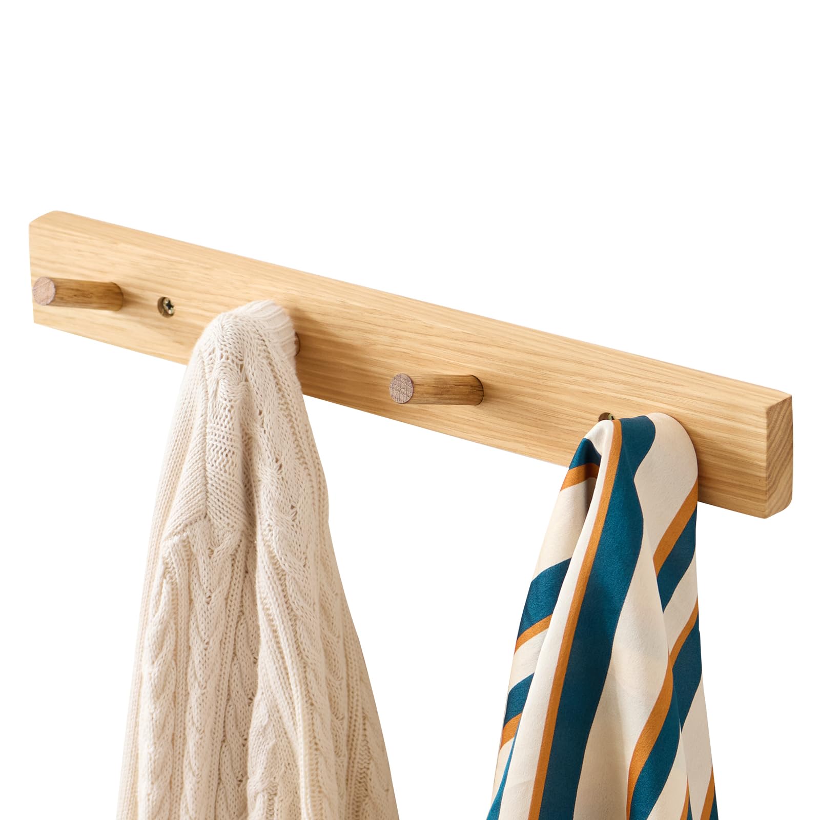 Patères en bois robustes avec crochets muraux pour vestes