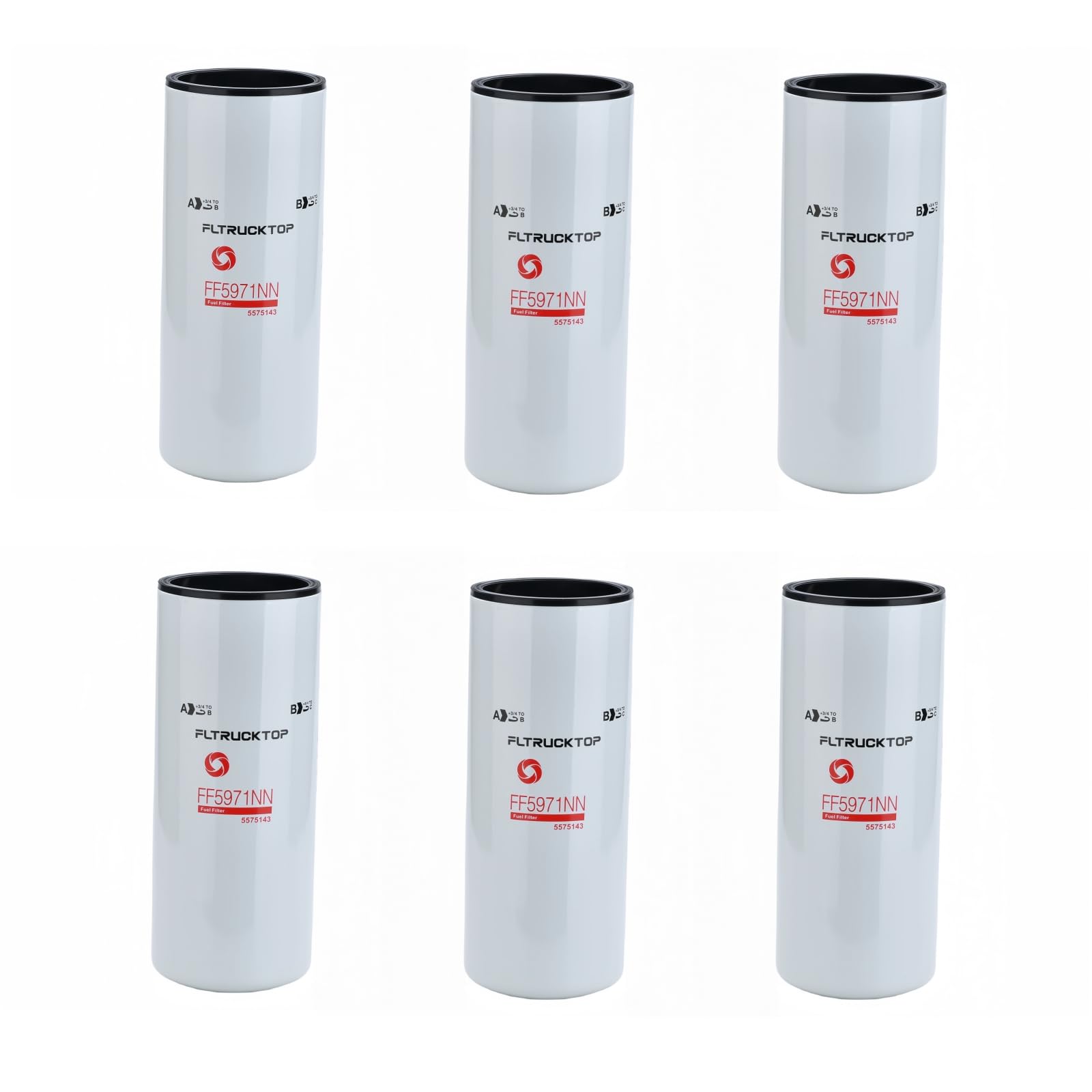 FLTRUCKTOP FF5971NN Fuel Filterfits for Fleetguard FF5971NN Compatible with Cummins X12 X15 14.9L Engine 2020 onwards 5575143 FF5971-NN BF46248(set of 6)