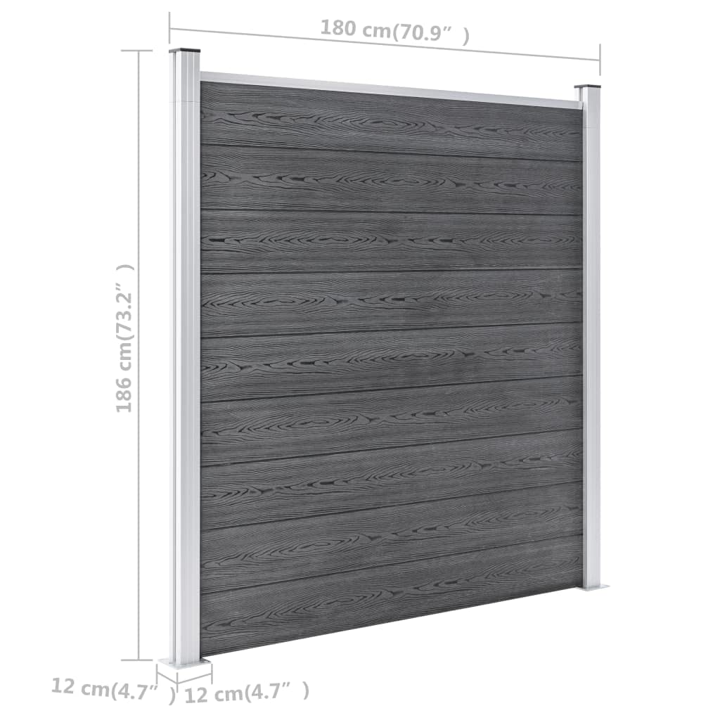 vidaXL Gartenzaun WPC 353×186 cm Grau