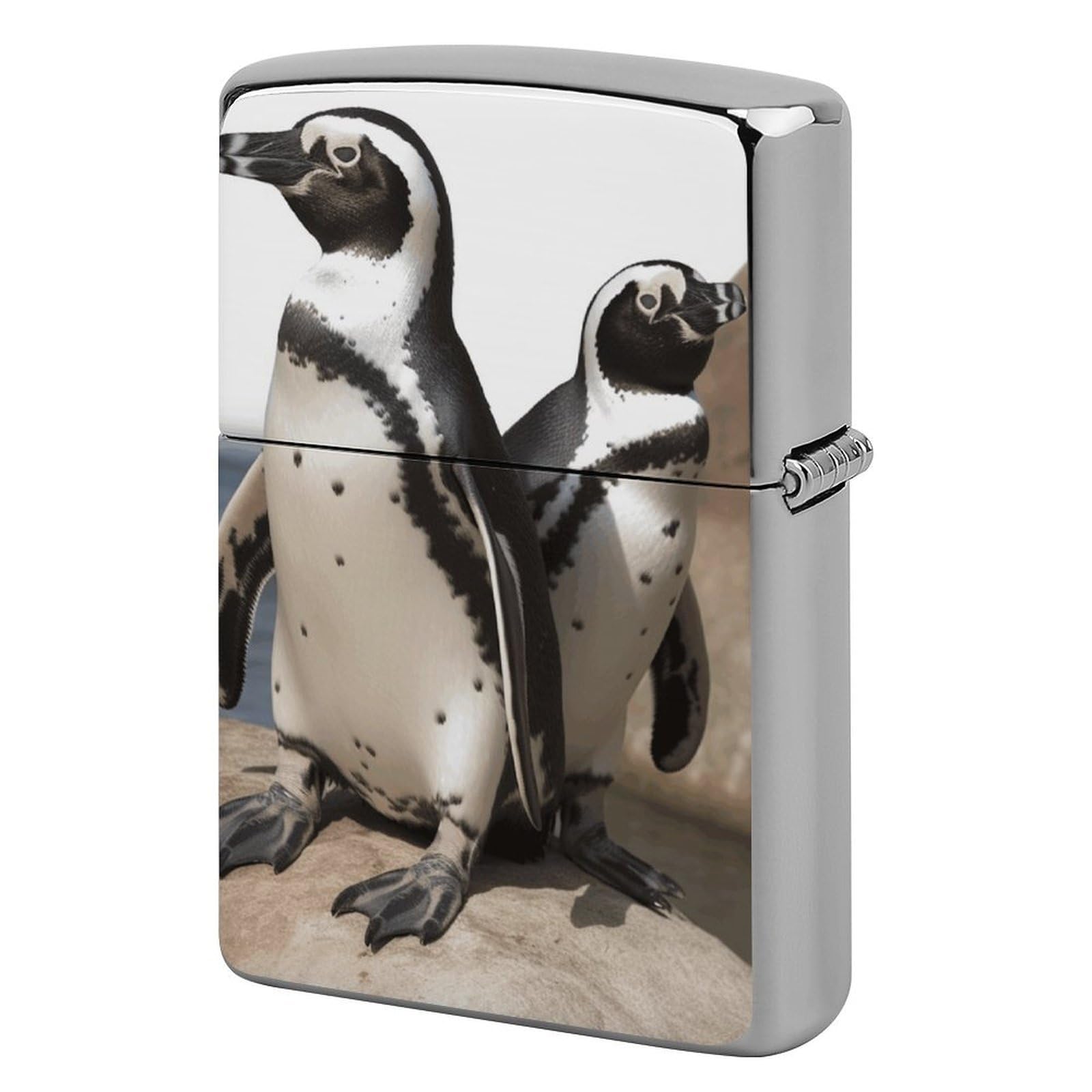 African Penguin Lighter Case for Men, Personalized Lighter Cover for Valentine's Day Gifts, Flip-Top Lighters Shell for Outdoor, Portable Lighters Protective Sleeve