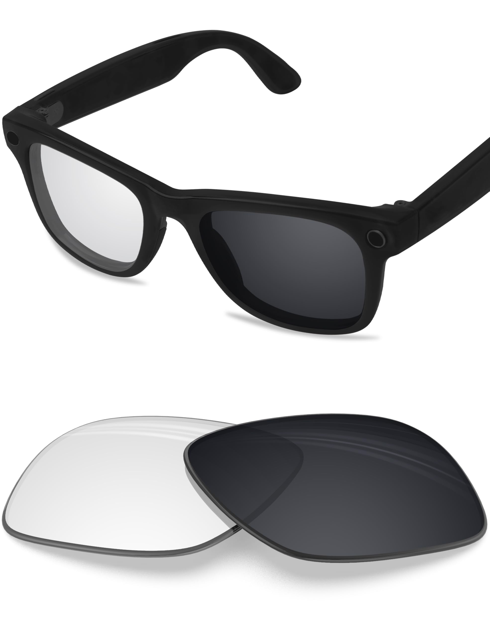 BLAZERBUCK Photochromic Polarized Replacement Lenses for Ray-Ban Meta Wayfarer RW4006 50mm Smart Glasses Impact Resistant