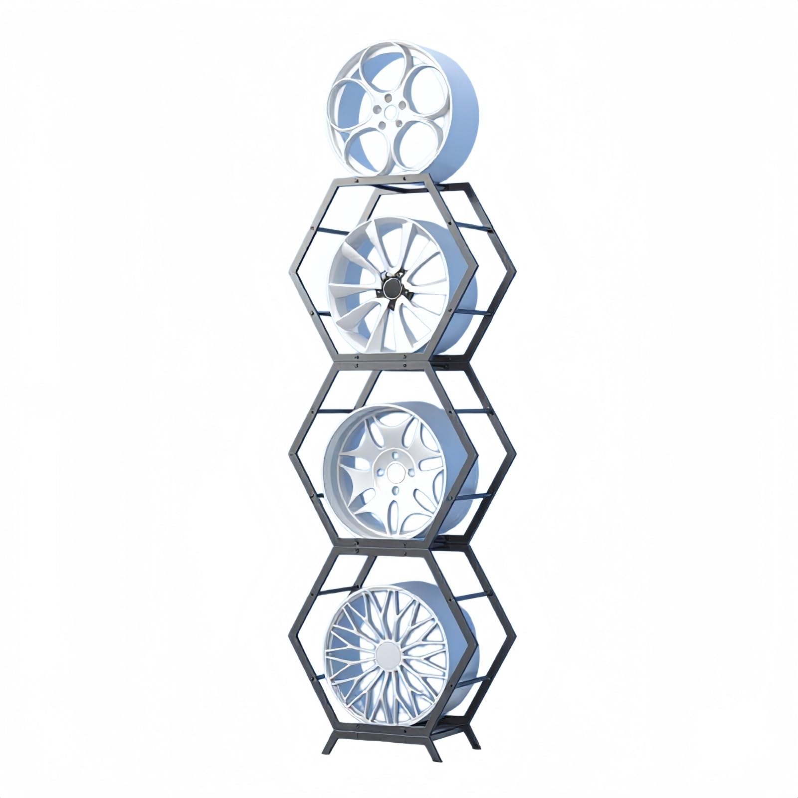 AKFNCJE Car Rim Display Rack, Adjustable Rim Storage Rack