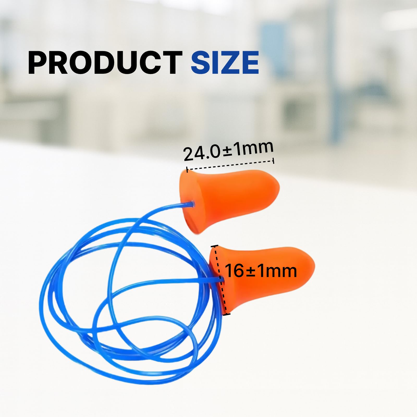NORTHSKY Olympia - 200 pares de tapones para los oídos de espuma, suaves, cómodos, con reducción efectiva de ruido NRR de 32 dB, forma de campana, rebote lento, con cable, ronquidos, estudio