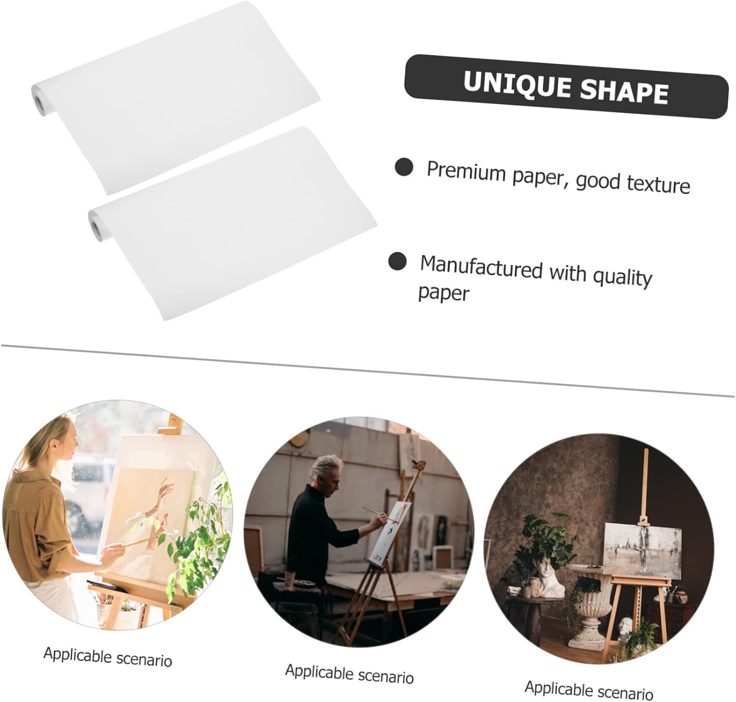 BEBEMOKO 2rolls Drawing Paper Roll Paper Roll Drawing for Easel for Boys and Girls Art Projects