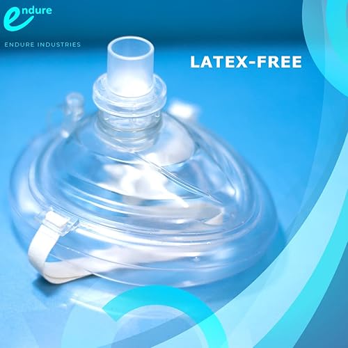 Miniatura 6 de Endure Máscara y kit de RCP para adultos, kit de primeros auxilios en una funda suave roja con máscara, dos guantes de PVC y dos almohadillas de