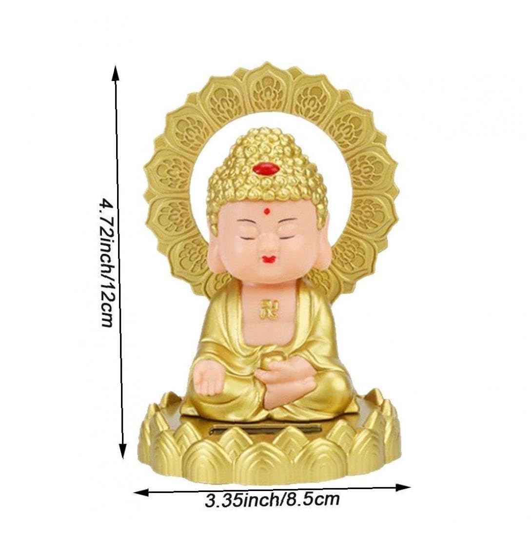 Amazon.co.jp: 車 ダッシュボード 置物 仏像 仏陀 ソーラー 首振り