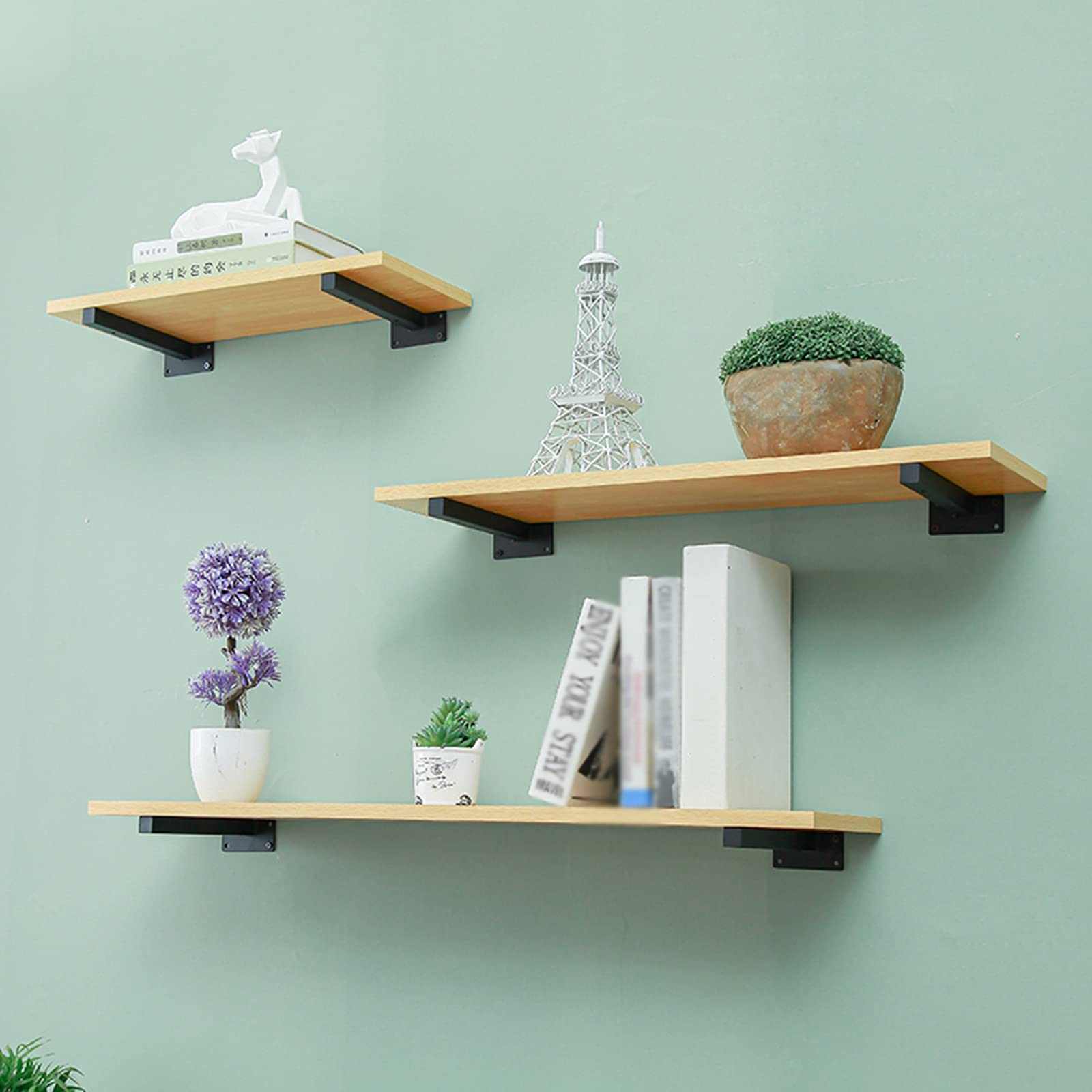 Zythrem 8Pcs Equerre Étagère Murale Avec 48 Vis Support Étagère Mural Support En Forme De L