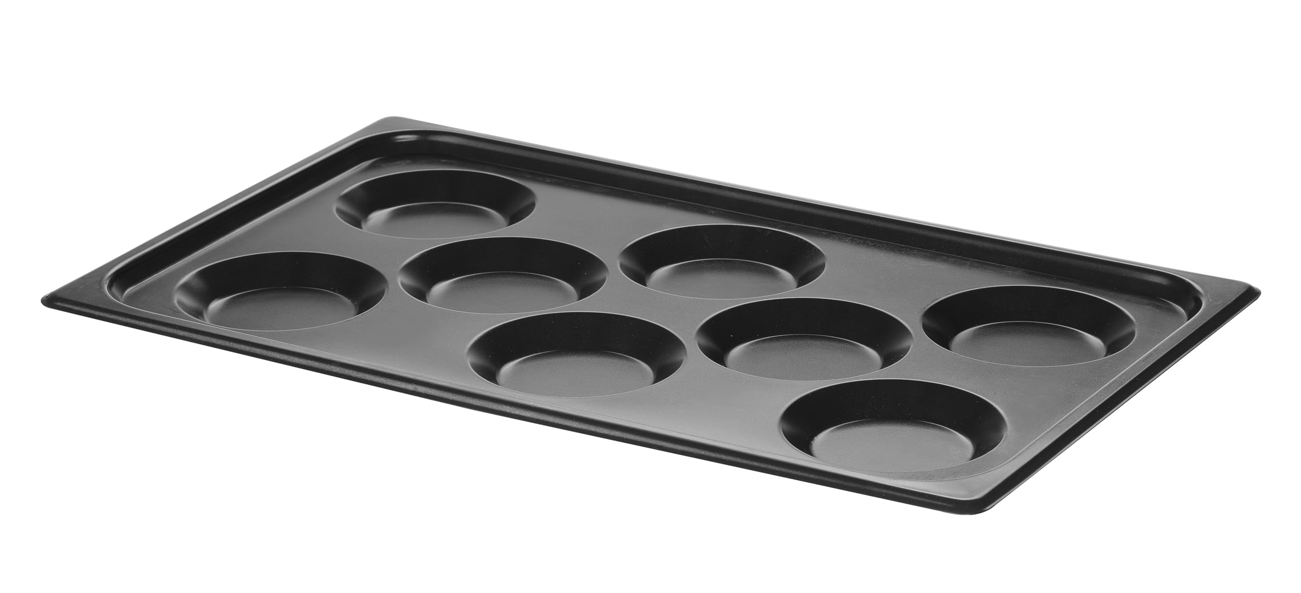 HENDI Bandeja de horno GN 1/1 Convectomat – 8 moldes redondos – para huevos fritos, tortillas, panqueques, crepes – Revestimiento antiadherente – 260°C – 530x325x(H) 26mm – Acero inoxidable