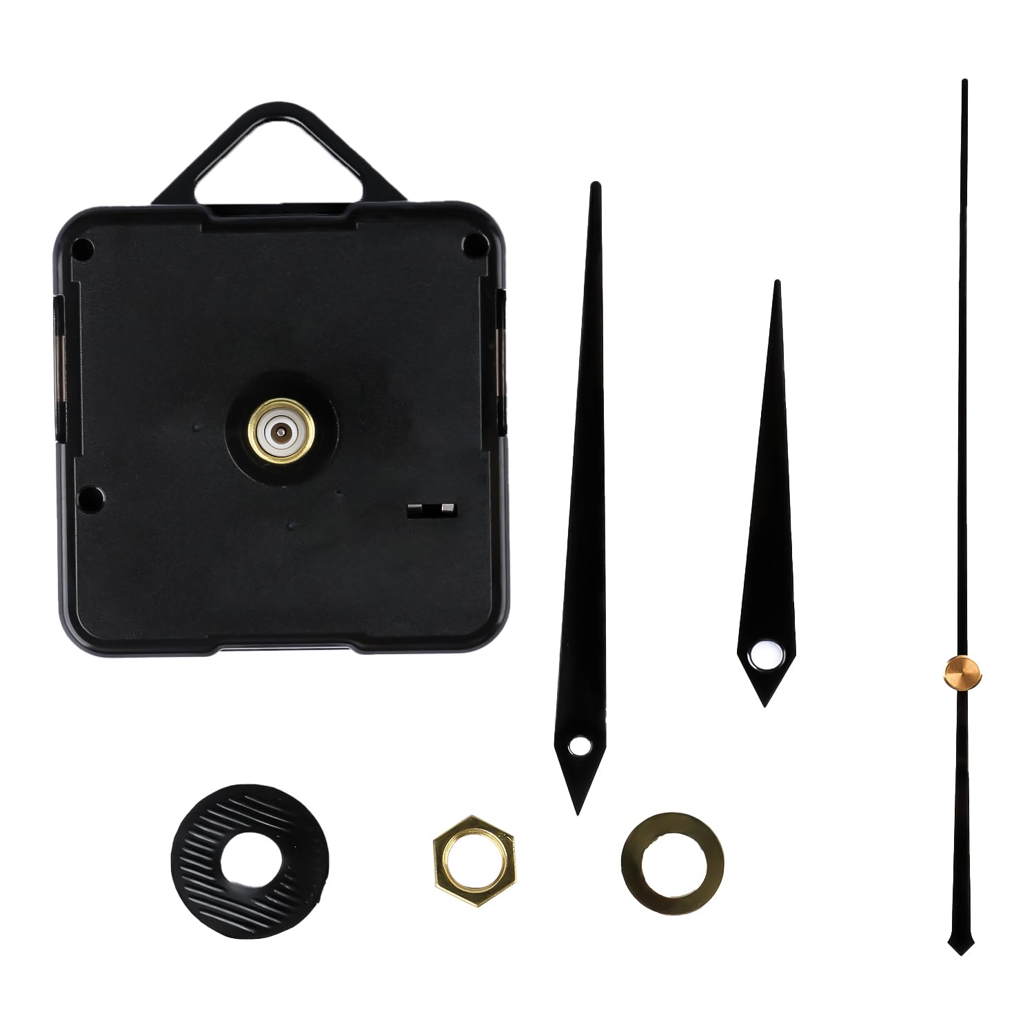 Gaomumu Black Quartz Clock Movement Kit, High Torque Silent Mechanism With Hour, Minute, And Second Hands For Diy Clock Repair And Replacement, Suitable For Various Clock Frames And Home Decor Projects