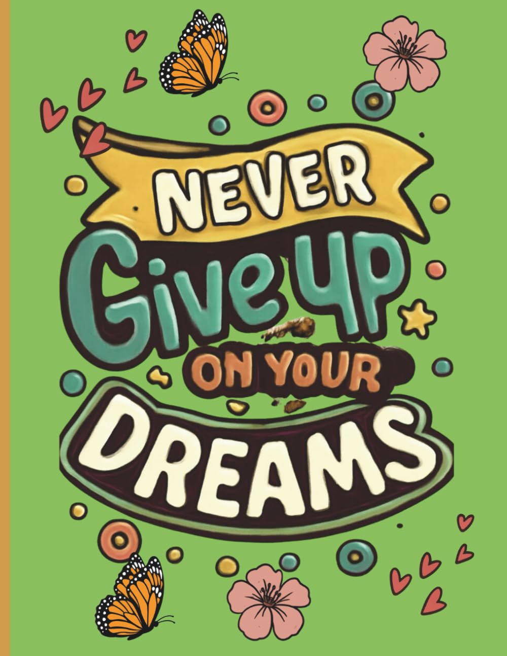 Never Give Up on Your Dreams: A Motivational Coloring Book for Adults: Stress Relief, Positive Affirmations, and Inspiring Quotes for Women